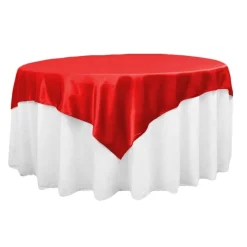 Sleek Satin Tablecloths - Red