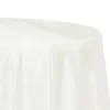 Sleek Satin Tablecloths 132" Round - Ivory