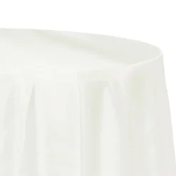 Sleek Satin Tablecloths 132" Round - Ivory