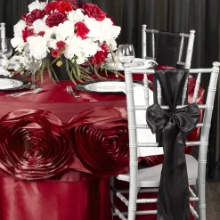 Sleek Satin Tablecloths 132" Round - Apple Red