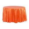 Sleek Satin Tablecloths 132" Round - Orange