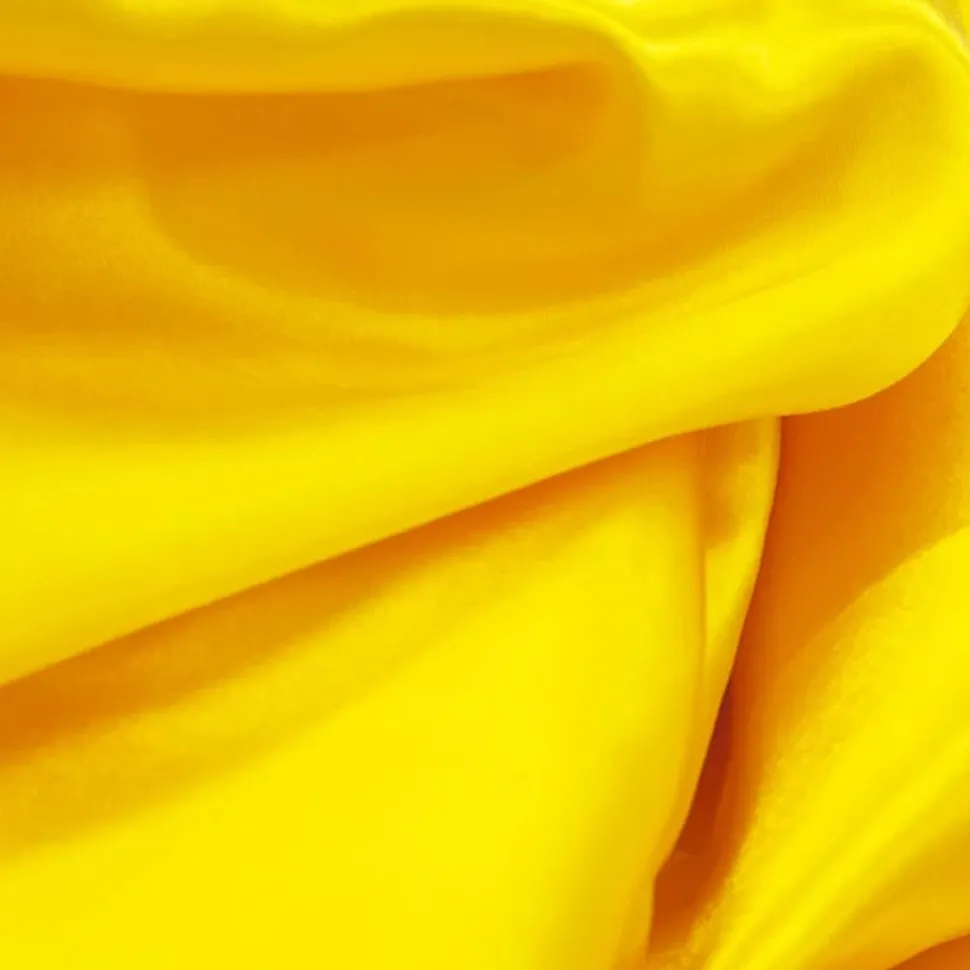 Sleek Satin Tablecloths 132" Round - Canary Yellow (Bright Yellow)