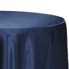 Sleek Satin Tablecloths 132" Round - Navy Blue