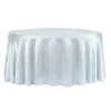 Sleek Satin Tablecloths 132" Round - Dusty Blue