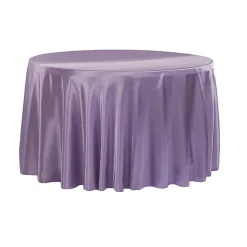 Sleek Satin Tablecloths 132" Round - Victorian Lilac/Wisteria