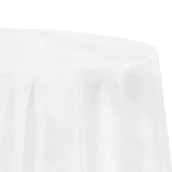 Sleek Satin Tablecloths 132" Round - White