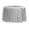 Sleek Satin Tablecloths 132" Round - Silver