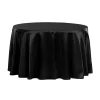 Sleek Satin Tablecloths 132" Round - Black