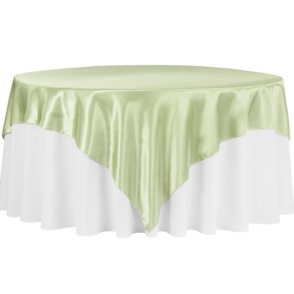 Sleek Satin Tablecloths - Sage Green