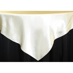 Sleek Satin Tablecloths 54" Square - Ivory