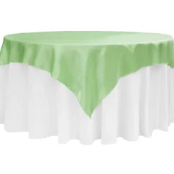 Sleek Satin Tablecloths 72" Square - Mint Green