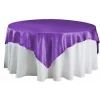 Sleek Satin Tablecloths 72" Square - Purple