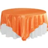 Sleek Satin Tablecloths 90" Square - Orange