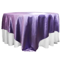 Sleek Satin Tablecloths 90" Square - Victorian Lilac/Wisteria