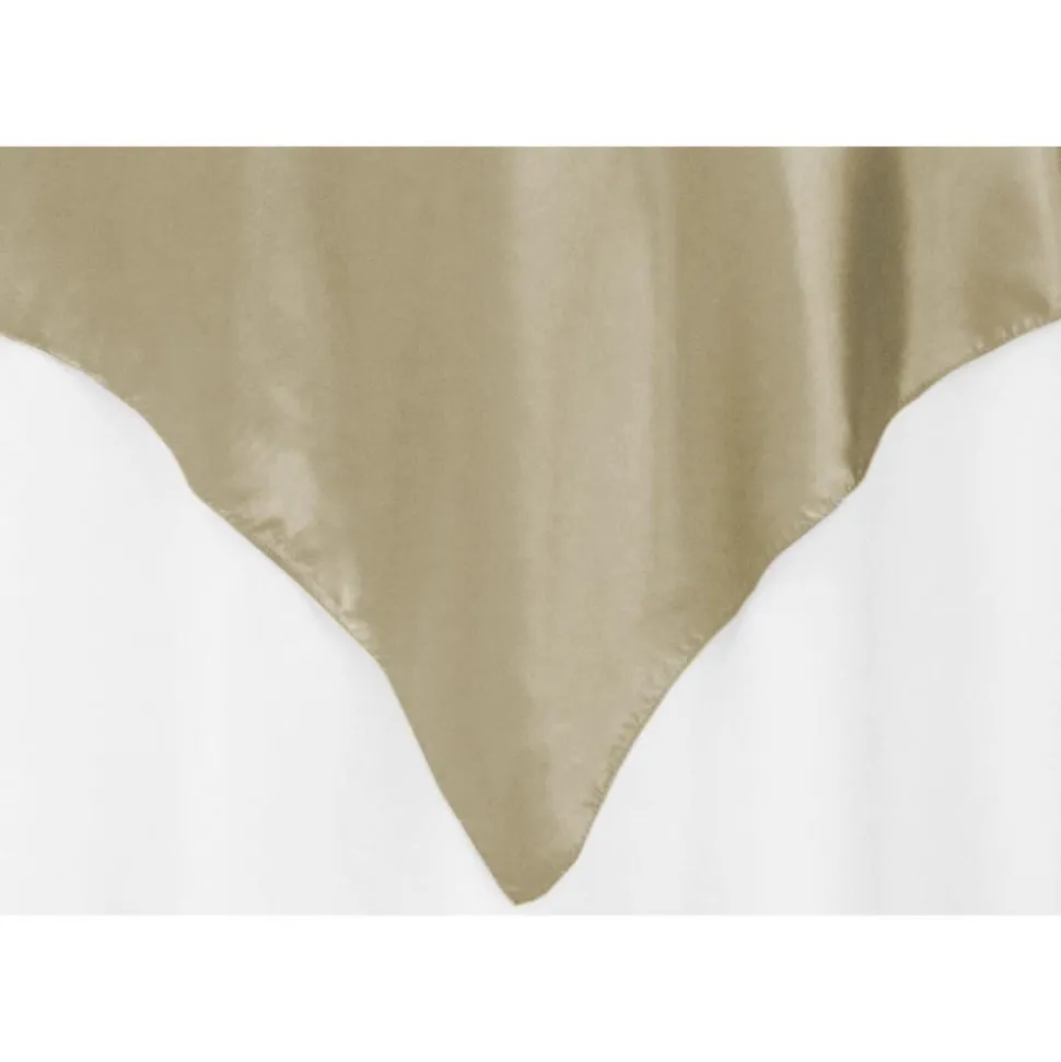 Sleek Satin Tablecloths - Taupe