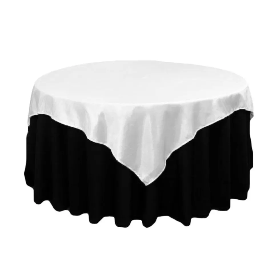 Sleek Satin Tablecloths - White