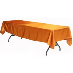Sleek Satin Tablecloths 60"x120" Rectangular - Burnt Orange