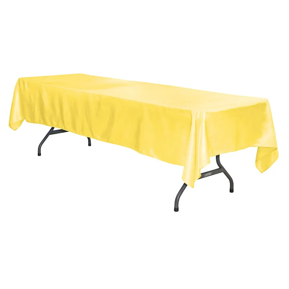 Sleek Satin Tablecloths 60"x120" Rectangular - Canary Yellow (Bright Yellow)