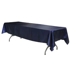 Sleek Satin Tablecloths 60"x120" Rectangular - Navy Blue