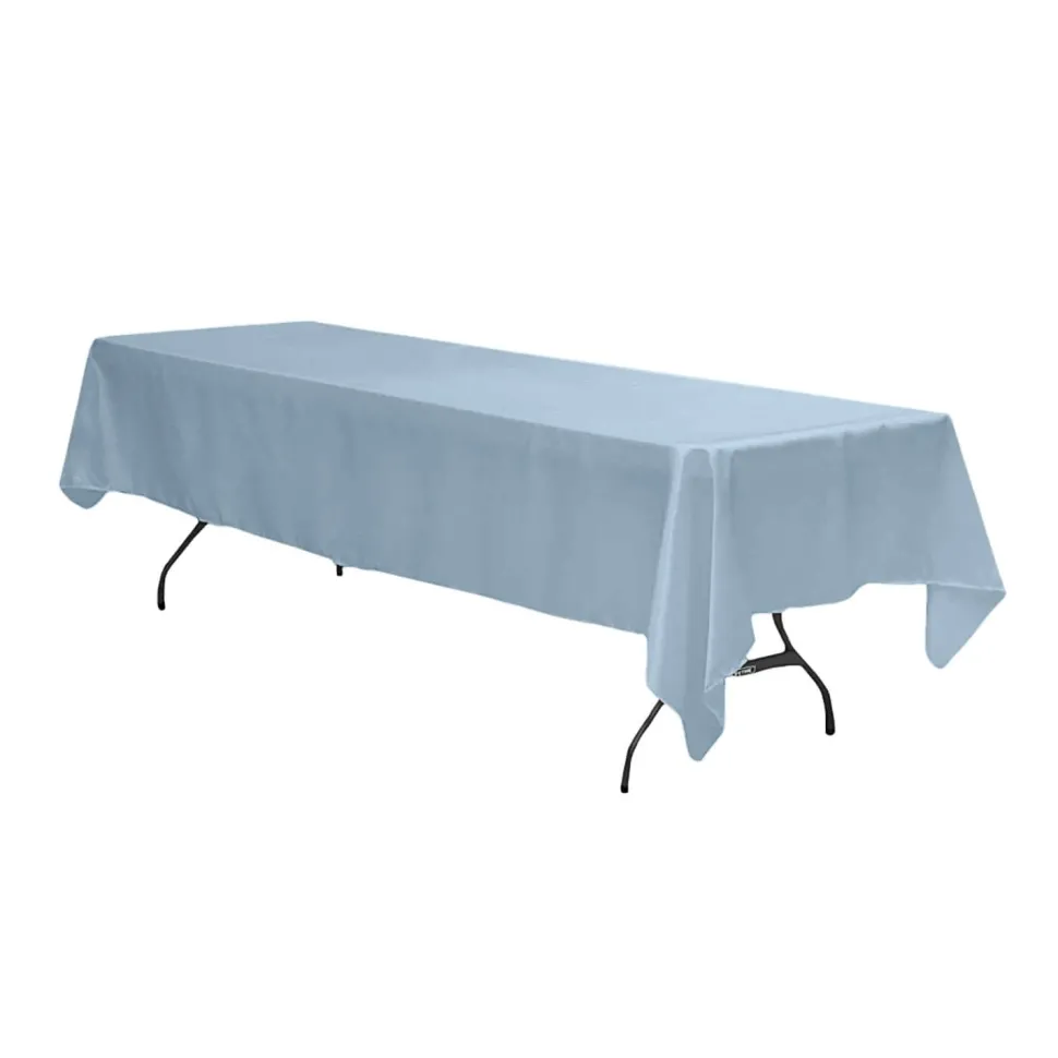 Sleek Satin Tablecloths 60"x120" Rectangular - Baby Blue