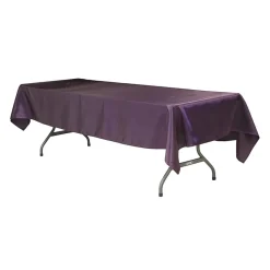 Sleek Satin Tablecloths 60"x120" Rectangular - Eggplant/Plum