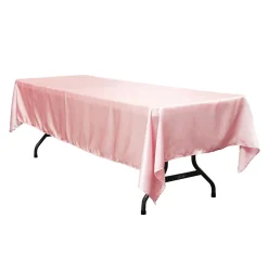 Sleek Satin Tablecloths 60"x120" Rectangular - Dusty Rose/Mauve