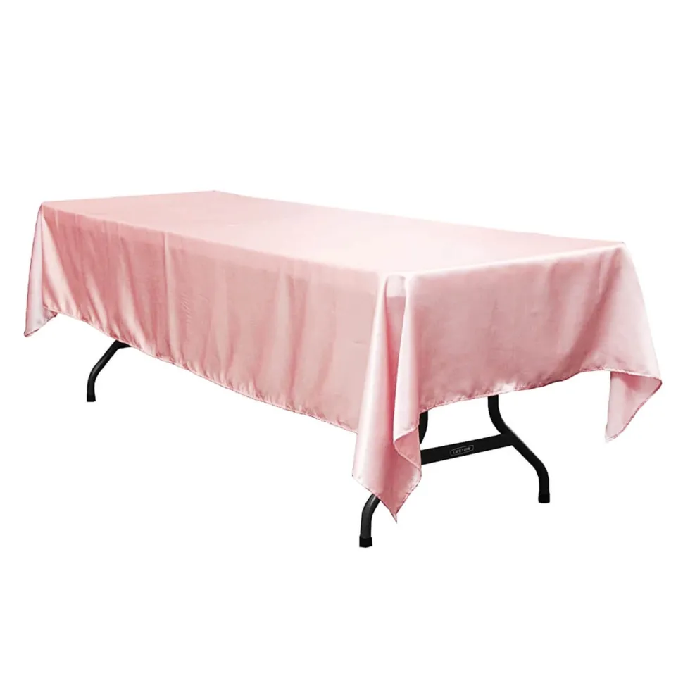 Sleek Satin Tablecloths 60"x120" Rectangular - Dusty Rose/Mauve