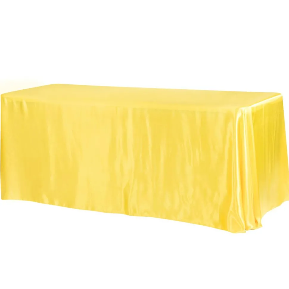Sleek Satin Tablecloth 90"x132" Rectangular - Canary Yellow (Bright Yellow)