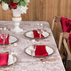Sleek Satin Tablecloth 90"x156" Rectangular - Burgundy