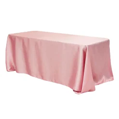 Sleek Satin Tablecloth 90"x156" Rectangular - Dusty Rose/Mauve