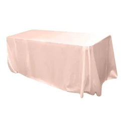 Sleek Satin Tablecloth 90"x156" Rectangular - Blush/Rose Gold