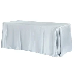 Sleek Satin Tablecloth 90"x156" Rectangular - Dusty Blue