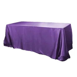 Sleek Satin Tablecloth 90"x156" Rectangular - Purple