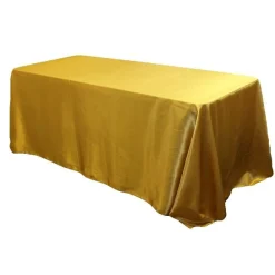 Sleek Satin Tablecloth 90"x132" Rectangular - Bright Gold