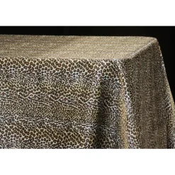 Sleek Satin Tablecloth 90"x132" Rectangular - Leopard Design