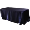 Sleek Satin Tablecloth 90"x132" Rectangular - Navy Blue
