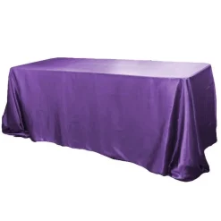 Sleek Satin Tablecloth 90"x132" Rectangular - Purple