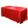 Sleek Satin Tablecloth 90"x132" Rectangular - Red
