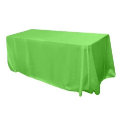 Sleek Satin Tablecloth 90"x156" Rectangular - Kelly Green