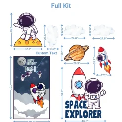 Space Rockets Foam Core Birthday Backdrop Kit by PopScene™