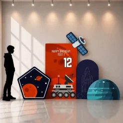 Space Station 2 Foam Core Birthday Backdrop Kit by PopScene™