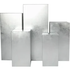 Spandex Covers for Square Metal Pillar Pedestal Stands 5 pcs/set - Metallic Silver