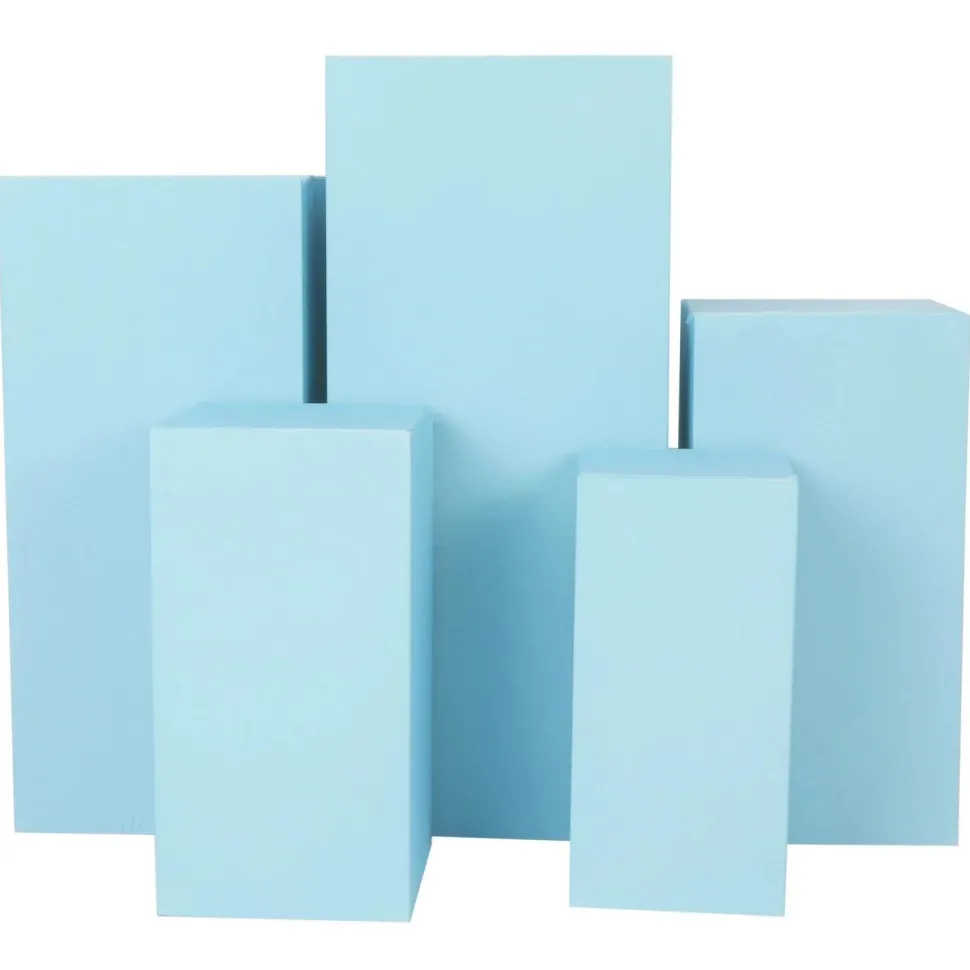 Spandex Covers for Square Metal Pillar Pedestal Stands 5 pcs/set - Baby Blue