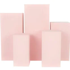 Spandex Covers for Square Metal Pillar Pedestal Stands 5 pcs/set - Pink