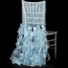 Spiral Taffeta & Organza Chair Back Slip Cover - Baby Blue