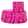 Spiral Taffeta & Organza Table Skirt - 17 Feet x 30 Inches High - Fuchsia