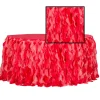 Spiral Taffeta & Organza Table Skirt - 17 Feet x 30 Inches High - Red
