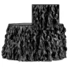 Spiral Taffeta & Organza Table Skirt - 14 Feet x 30 Inches High - Black