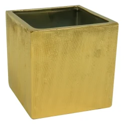 Square Ceramic Vase 6" - Gold