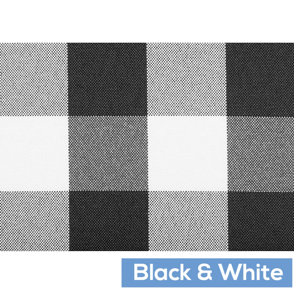 70" Square 175 GSM Polyester Checkered Tablecloth / Overlay - Black & White